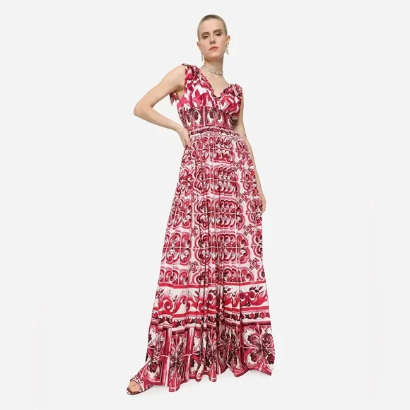 Dolce & Gabbana | Dresses | Dolce Gabbana Long Majolicaprint
